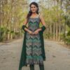 Image of GREEN UPADDA STRAIGHT SUIT SET Green Suit Set displayed with matching accessories and styling for ethnic wear collection.