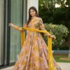 Image of Genelia heavy embroidered maxi set  Kurta Set displayed with matching accessories and styling for ethnic wear collection.