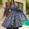 Image of Dewy blue cotton suit set Blue Cotton Suit Set displayed with matching accessories and styling for ethnic wear collection.
