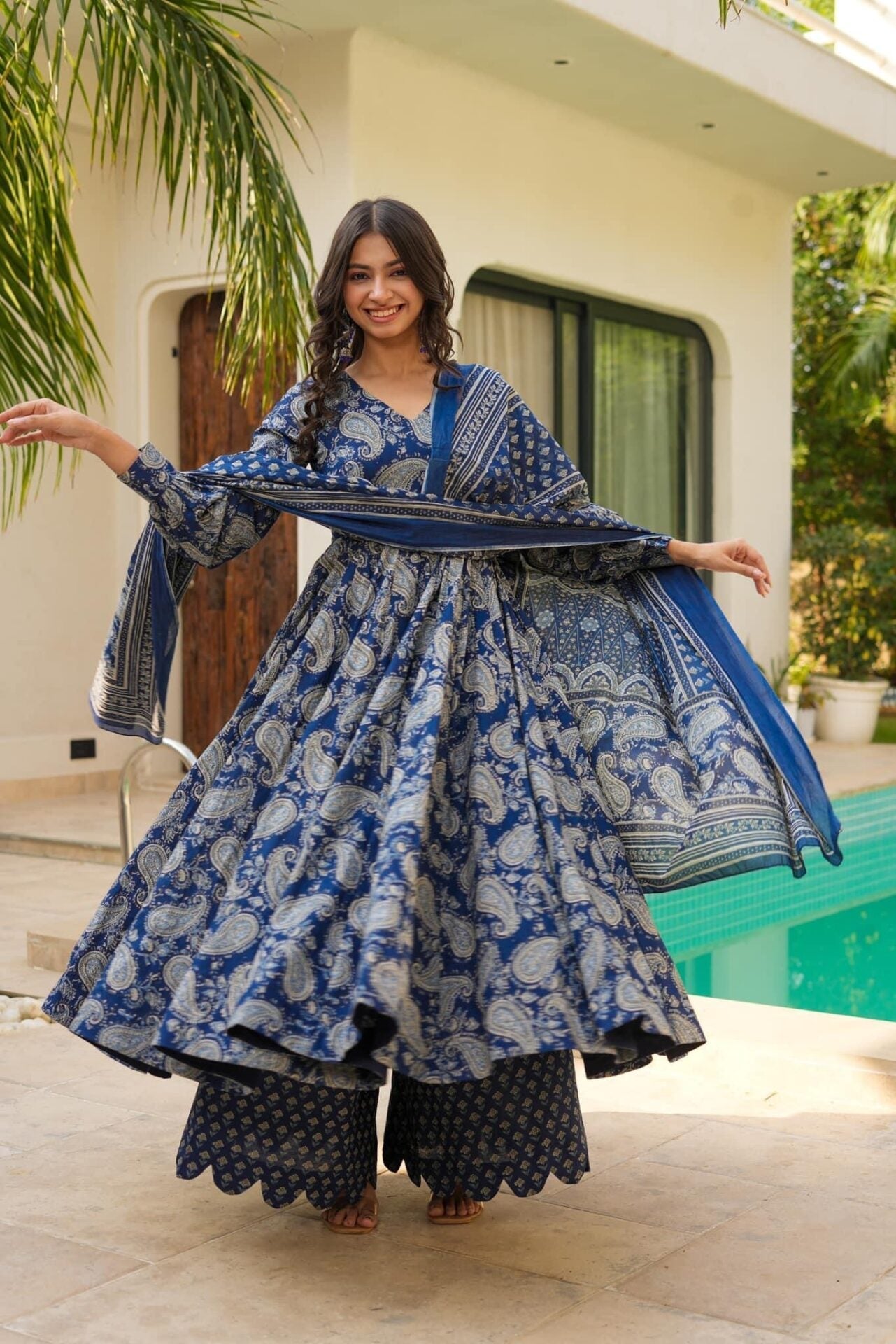 Dewy blue cotton suit set Blue Cotton Suit Set Dewy blue cotton suit set Blue Cotton Suit Set