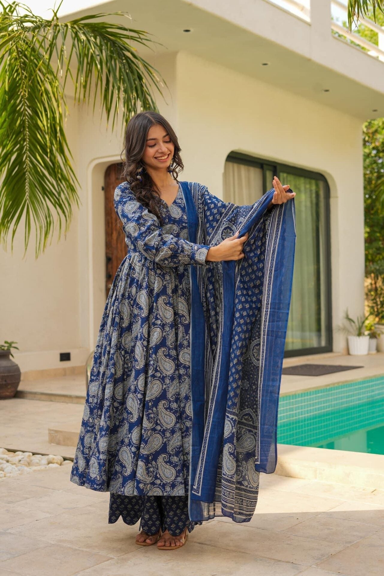 Dewy blue cotton suit set Blue Cotton Suit Set Dewy blue cotton suit set Blue Cotton Suit Set