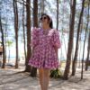 Image of Lavender Lily Dress Flared Midi Kurti with Subtle Embroidery in Lavender displayed with matching accessories and styling for ethnic wear collection.