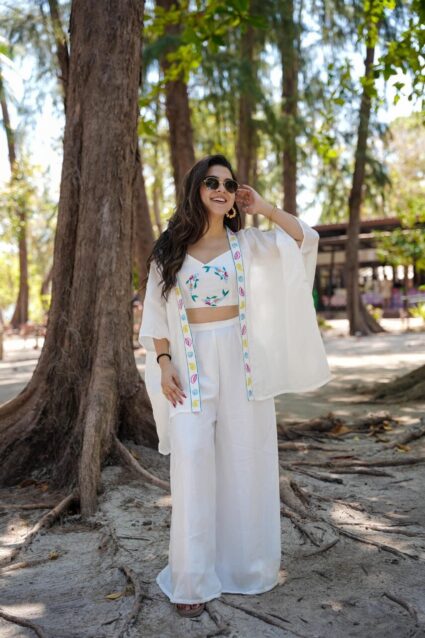 Joie-Martine White Co-Ord Set Chic White Co-Ord with Pintuck Shirt and Trousers
