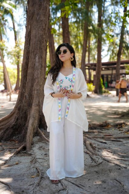 Joie-Martine White Co-Ord Set Chic White Co-Ord with Pintuck Shirt and Trousers