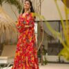 Image of Drishti chinon maxi  Kurta Set displayed with matching accessories and styling for ethnic wear collection.