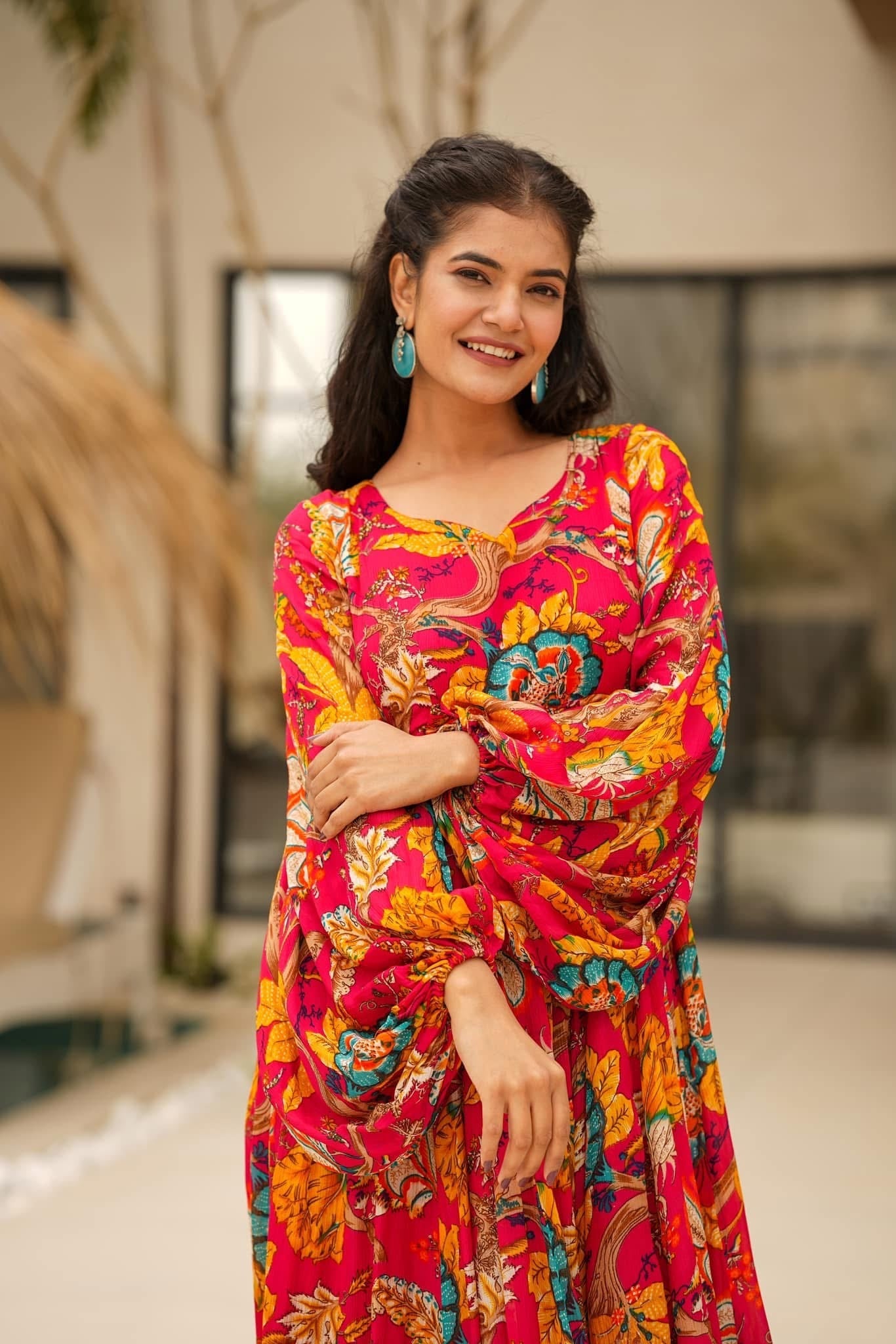 Drishti chinon maxi Kurta Set Drishti chinon maxi Kurta Set