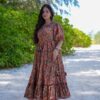 Image of Floral Serenity Dream Cotton Dress Cotton Dress displayed with matching accessories and styling for ethnic wear collection.