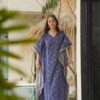 Image of Flamingo chic velvet kaftan  Kurta Set displayed with matching accessories and styling for ethnic wear collection.