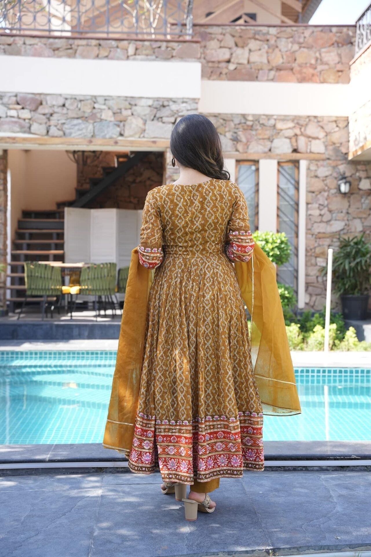 Gauri mustard embroidered suit set Mustard Suit Set Gauri mustard embroidered suit set Mustard Suit Set
