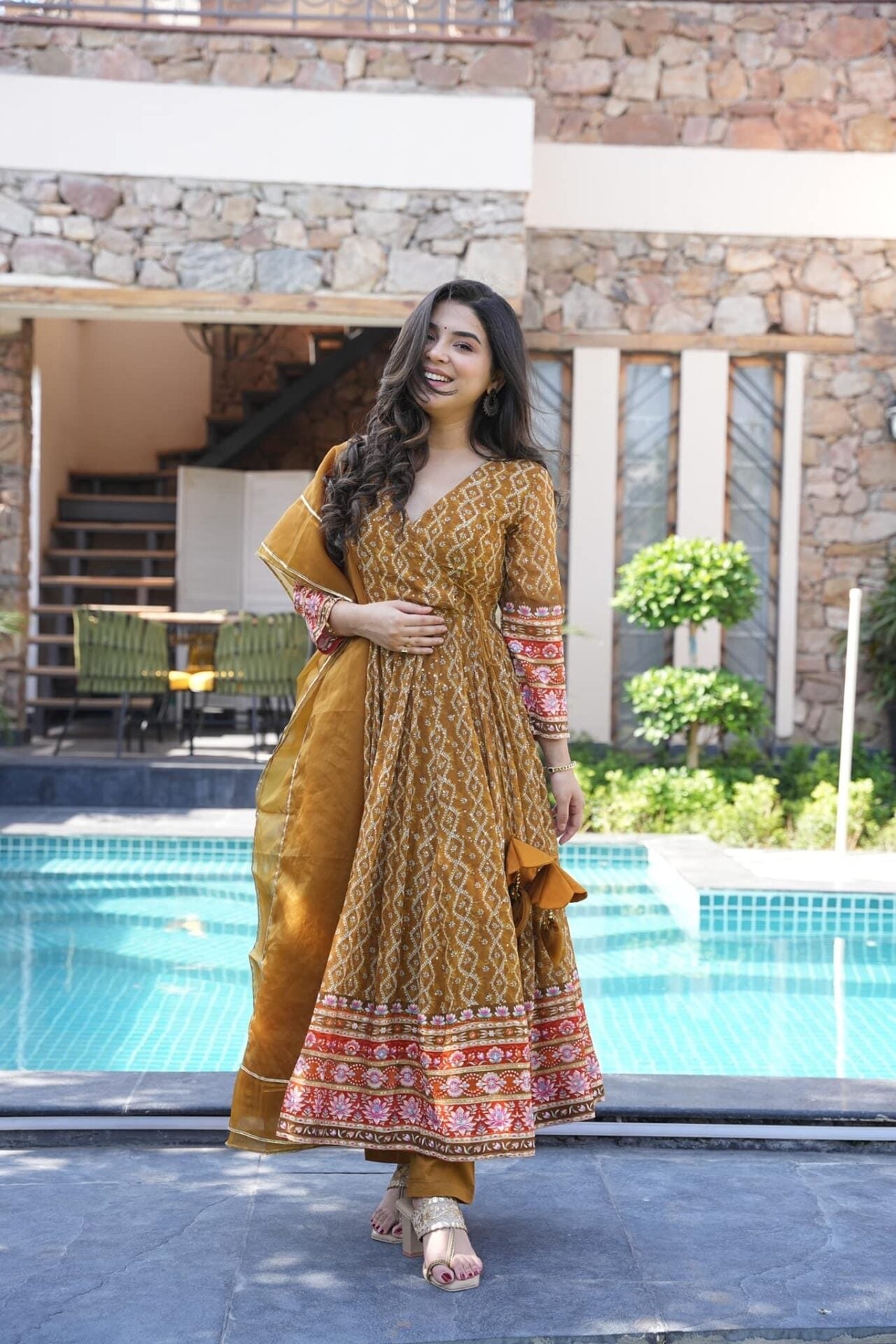 Gauri mustard embroidered suit set Mustard Suit Set Gauri mustard embroidered suit set Mustard Suit Set