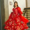 Image of Grishma red suit set Red Suit Set displayed with matching accessories and styling for ethnic wear collection.