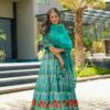 Image of HEAVENLY green heavy maxi set Green Kurta Set displayed with matching accessories and styling for ethnic wear collection.