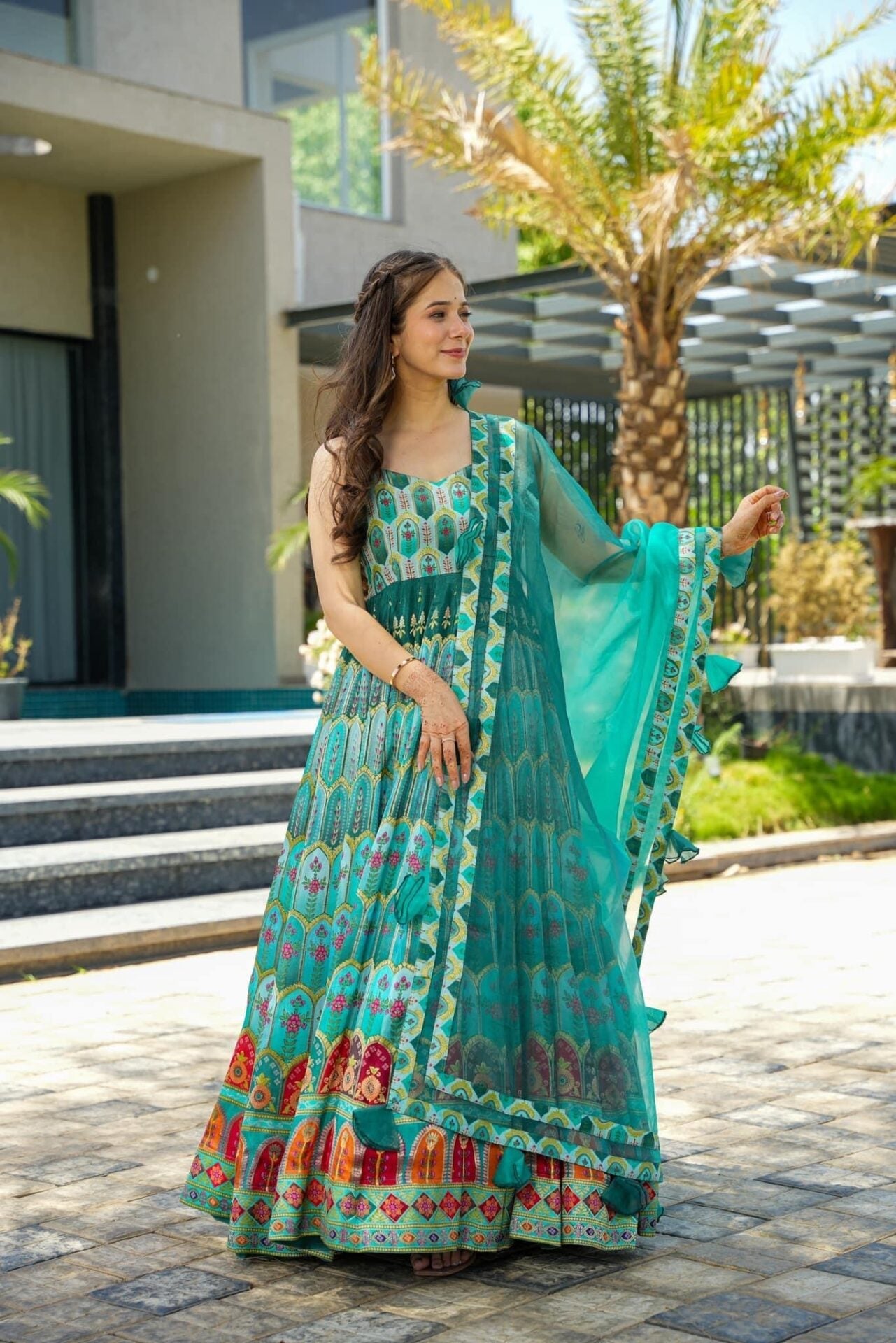 HEAVENLY green heavy maxi set Green Kurta Set HEAVENLY green heavy maxi set Green Kurta Set