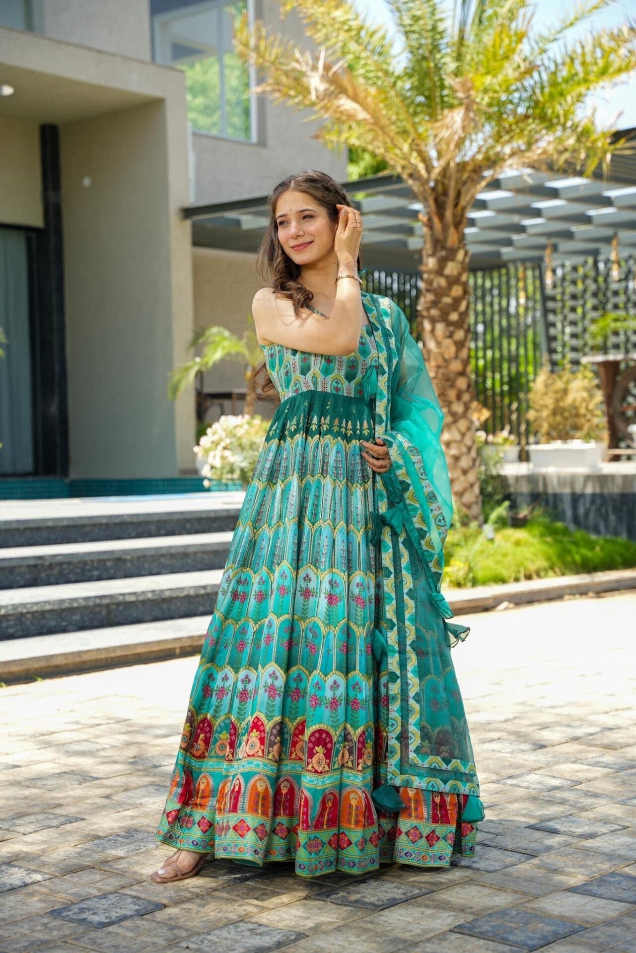 HEAVENLY green heavy maxi set Green Kurta Set HEAVENLY green heavy maxi set Green Kurta Set