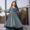 Image of Jade Tide Cotton Suit Set Soothing Sea-Green Cotton Kurta with Wide-Leg Pants and Dupatta displayed with matching accessories and styling for ethnic wear collection.