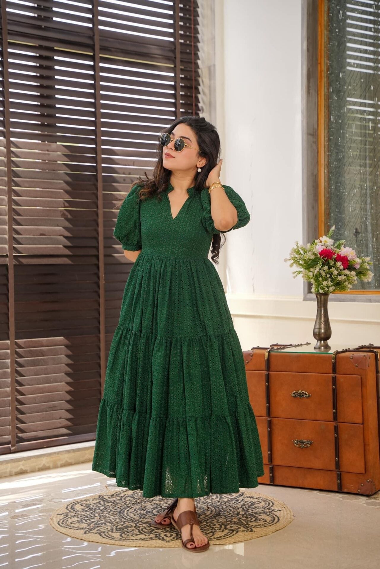 Garnet green cotton dress Green Cotton Dress Garnet green cotton dress Green Cotton Dress