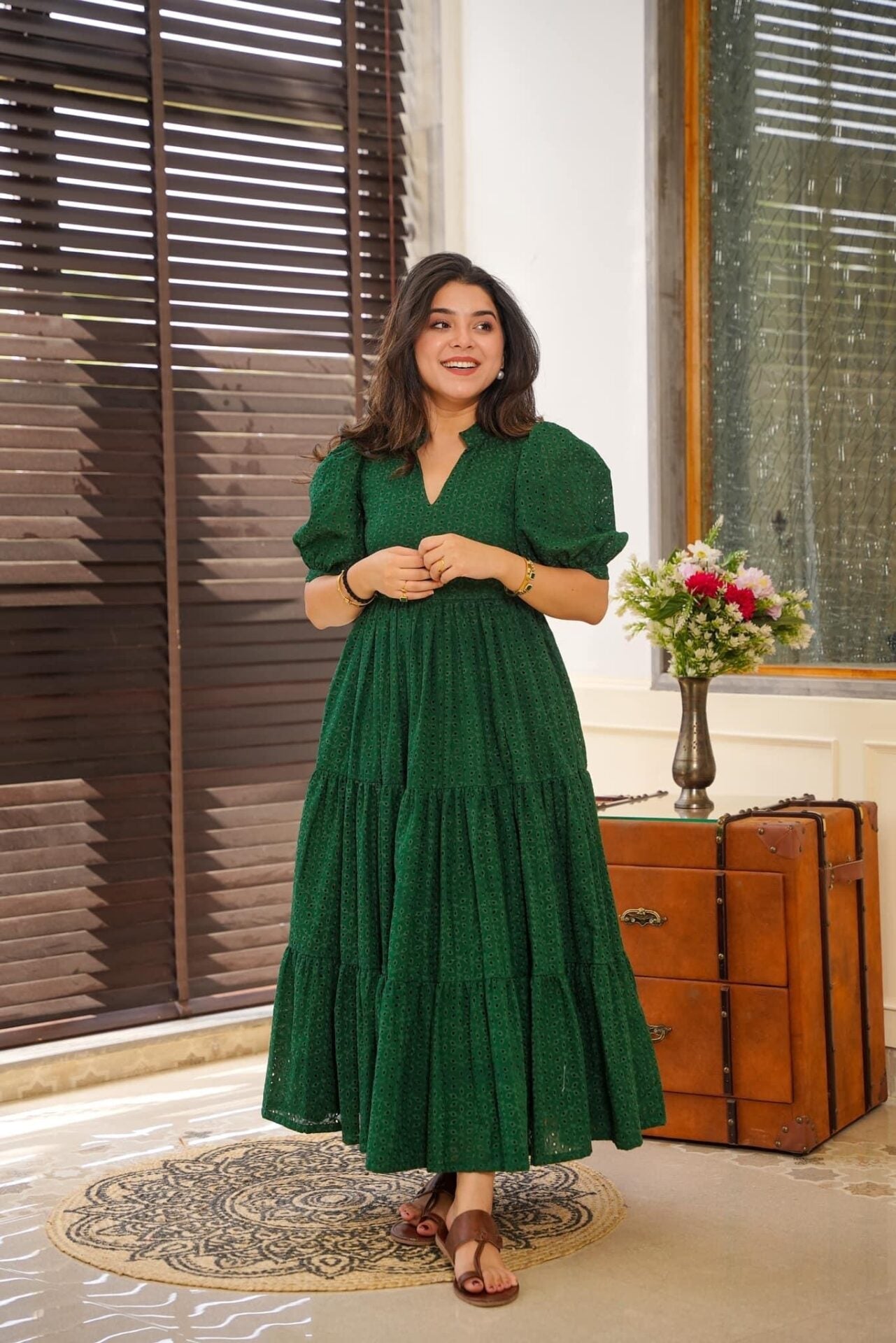 Garnet green cotton dress Green Cotton Dress Garnet green cotton dress Green Cotton Dress