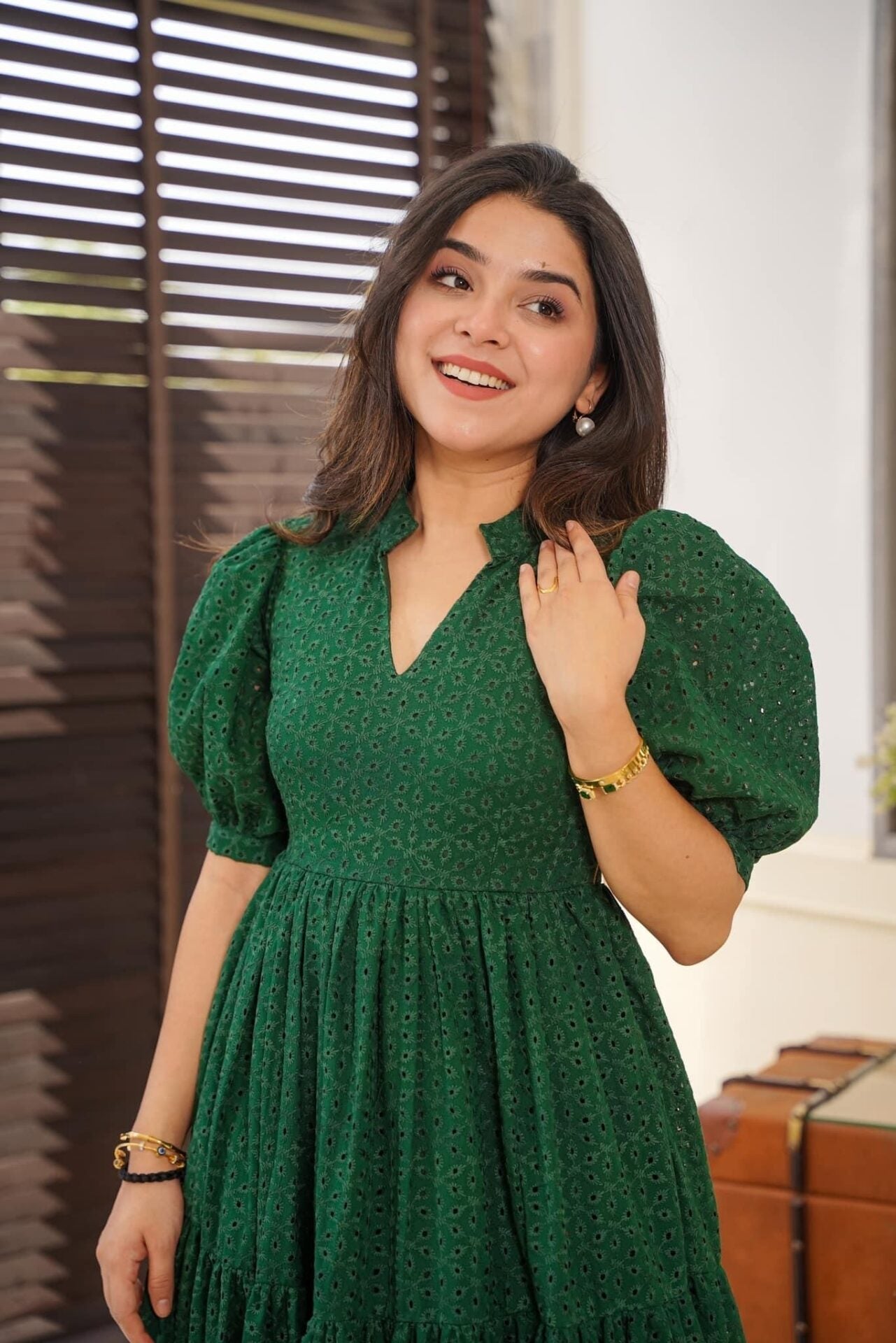 Garnet green cotton dress Green Cotton Dress Garnet green cotton dress Green Cotton Dress