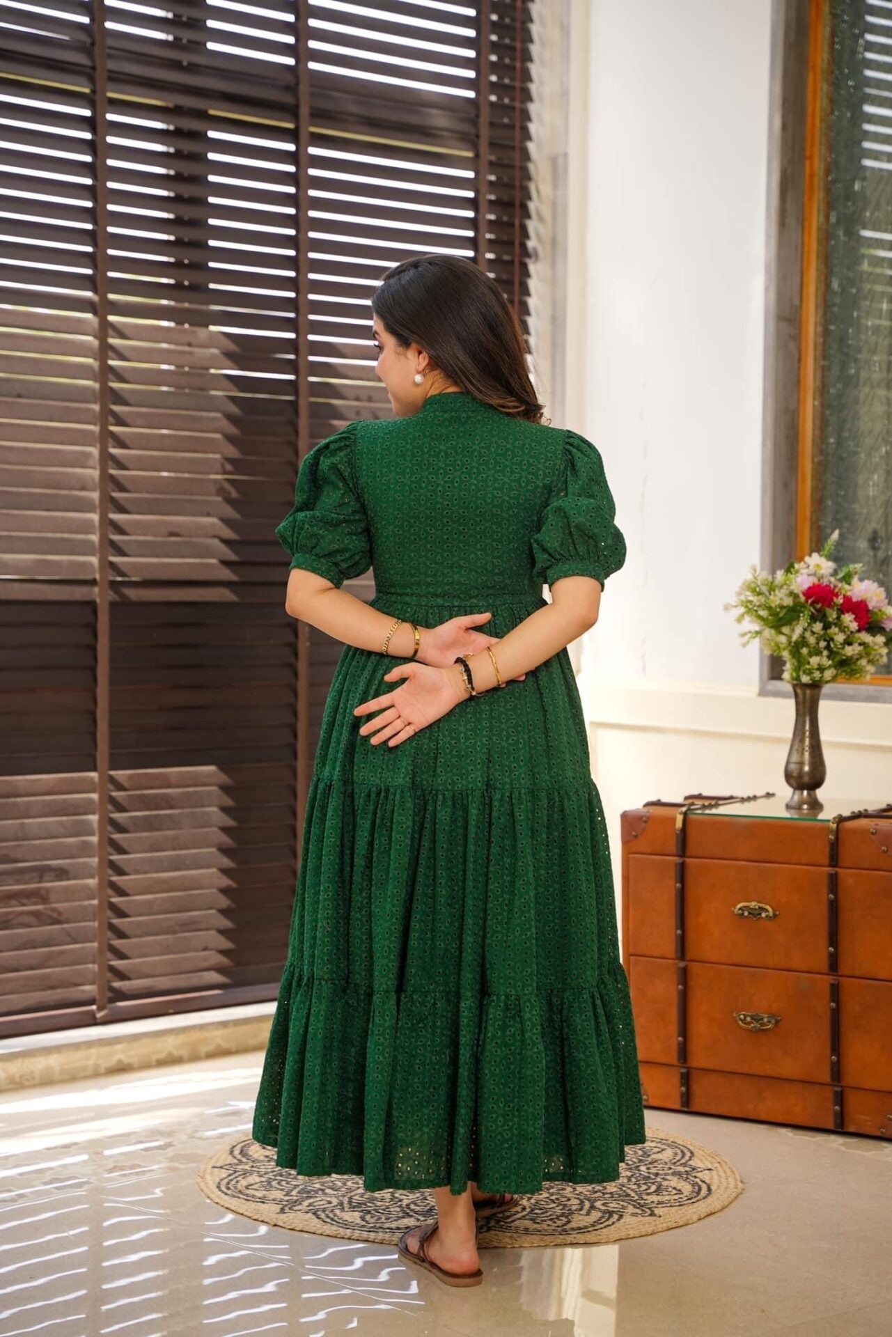Garnet green cotton dress Green Cotton Dress Garnet green cotton dress Green Cotton Dress