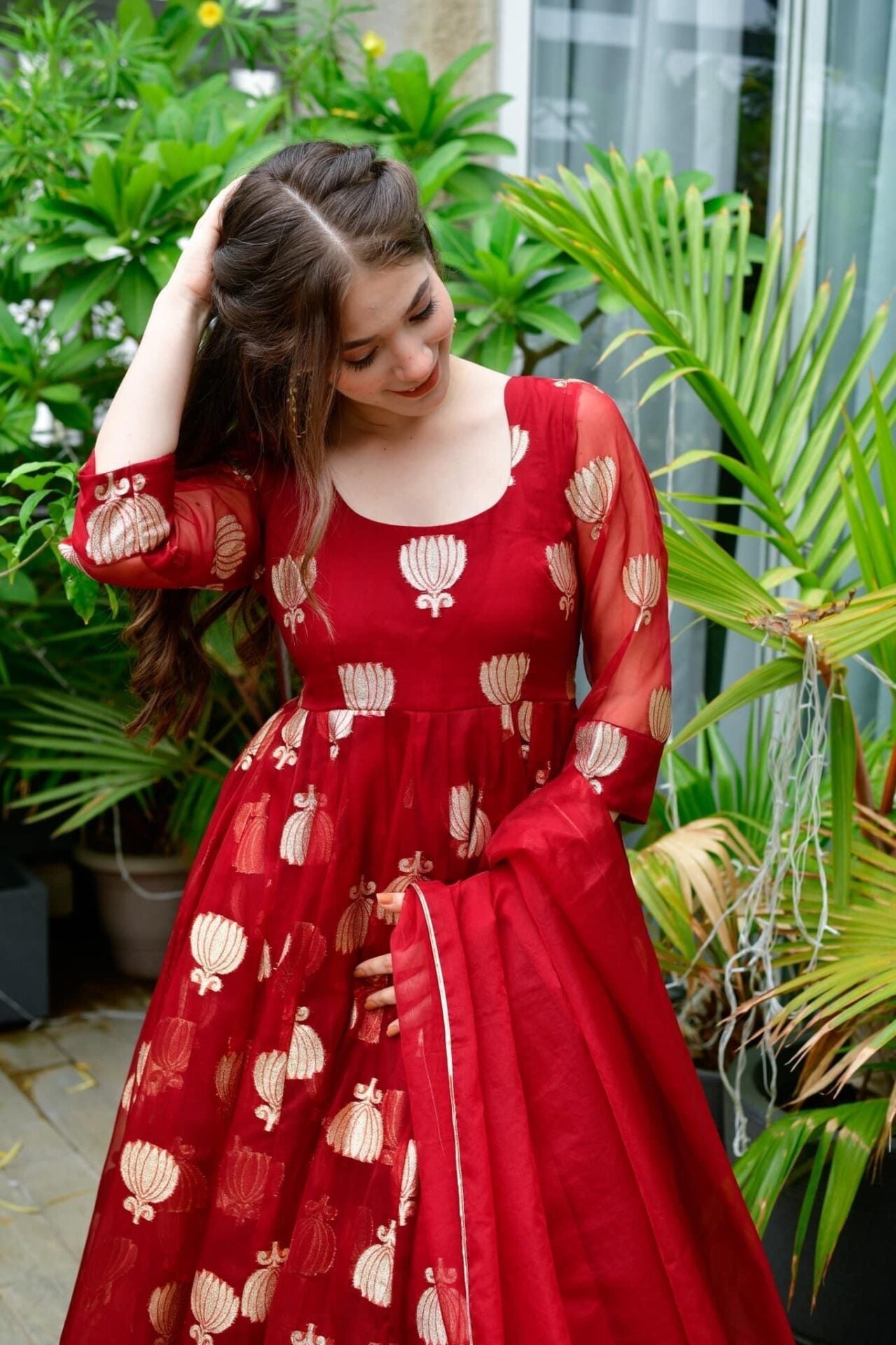 haafiza maroon organza suit set Suit Set haafiza maroon organza suit set Suit Set