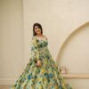 Image of Grove green chinon maxi Green Kurta Set displayed with matching accessories and styling for ethnic wear collection.