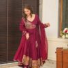 Image of Eeswari silk heavy suit set  Suit Set displayed with matching accessories and styling for ethnic wear collection.