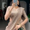 Green Kalamkari Printed Silk Half Saree Lehenga | Ethnic Race - View 6