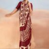 Maroon Satin Saree With Blouse - Perfect Festive Wear - Front View