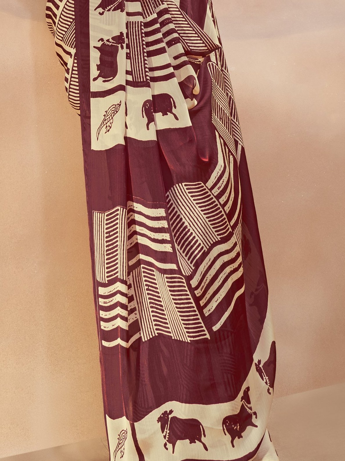 Maroon Satin Saree With Blouse - Perfect Festive Wear Maroon Satin Saree With Blouse - Perfect Festive Wear