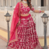 Pink Zari Work Pure Viscose Jacquard Lehenga Choli - View 3