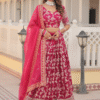 Pink Zari Work Pure Viscose Jacquard Lehenga Choli - View 2