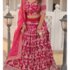 Pink Zari Work Pure Viscose Jacquard Lehenga Choli - View 5