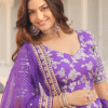 Lavender Wedding Lehenga Choli with Viscose Jacquard Embroidery | Ethnic Race - View 7