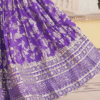 Lavender Wedding Lehenga Choli with Viscose Jacquard Embroidery | Ethnic Race - View 8
