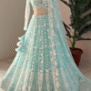 Sky Blue Embroidered Lehenga Choli for Parties | Ethnic Race - View 2