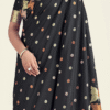 Black Banarasi Silk Saree with Blouse - Elegance & Sophistication - View 2