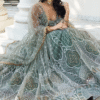 Dusty Green Thread Work Lehenga Choli with Dupatta | Party Wear - View 2