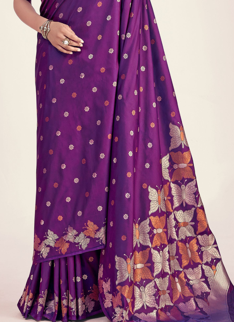 Purple Banarasi Saree for Wedding Purple Banarasi Saree for Wedding