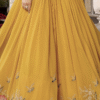 Haldi Yellow Embroidered Crop Top Lehenga - Fully Stitched - Styled
