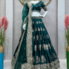 Green Bridal Lehenga Choli with Heavy Embroidery Side View.jpg