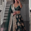 Green Bridal Lehenga Choli with Heavy Embroidery Detail of Embroidery.jpg