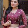Magenta Zari Work Silk Lehenga Choli for Engagement & Weddings - View 7