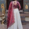 Magenta Zari Work Silk Lehenga Choli for Engagement & Weddings - View 5