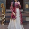Magenta Zari Work Silk Lehenga Choli for Engagement & Weddings - View 4