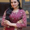Magenta Zari Work Silk Lehenga Choli for Engagement & Weddings - View 6