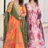 White Anarkali Gown with Dupatta - Digital Print and Embroidery | Ethnic Race - View 13