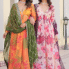 White Anarkali Gown with Dupatta - Digital Print and Embroidery | Ethnic Race - View 14