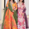 White Anarkali Gown with Dupatta - Digital Print and Embroidery | Ethnic Race - View 12