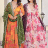 White Anarkali Gown with Dupatta - Digital Print and Embroidery | Ethnic Race - View 16