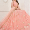 Peach Embroidered Lehenga Choli for Wedding & Party - View 2